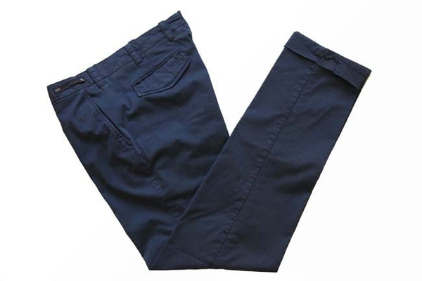 PT01 Trousers: 34, Washed navy blue, flat front, cotton/elastane