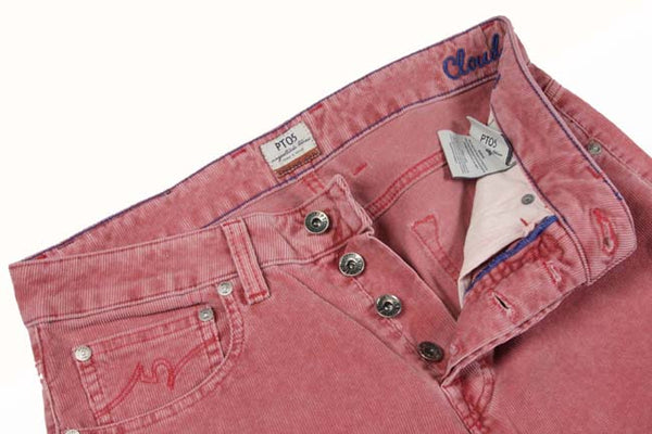 PT05 Jeans: 34, Soft light red, 5-pocket, cotton/elastan corduroy