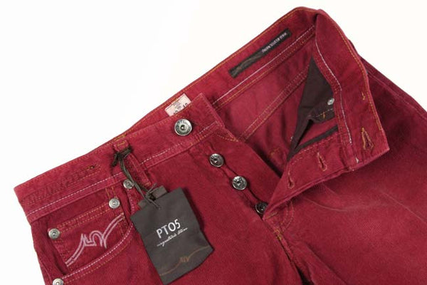 PT05 Jeans: 34, Soft red, 5-pocket, cotton corduroy