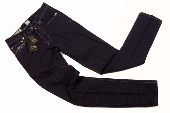 PT05 Jeans: 30, Soft midnight plaid, 5-pocket, cotton