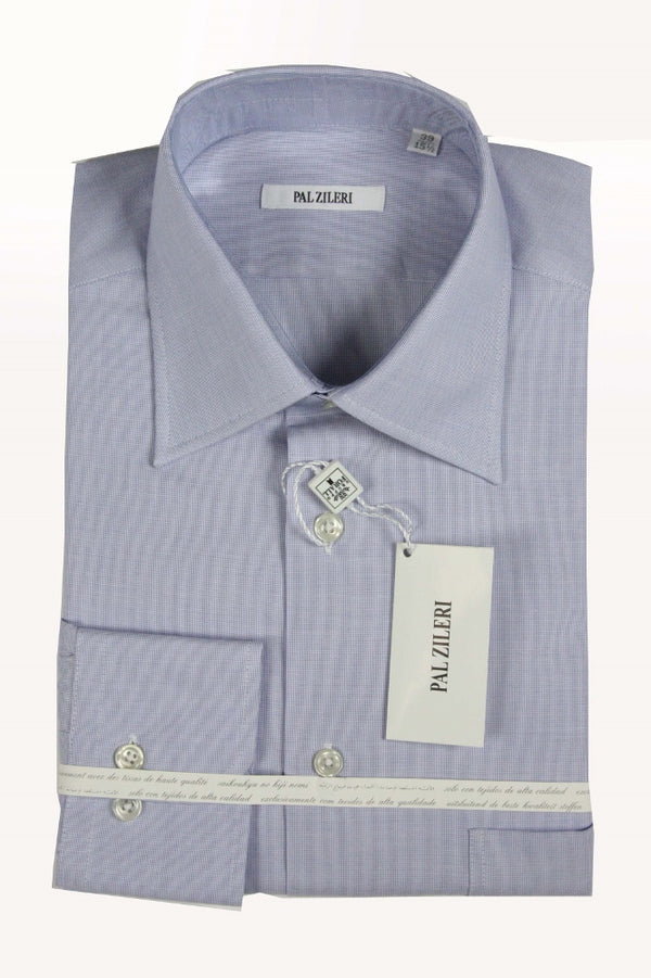 Pal Zileri Shirt: 14.5, Pale blue, spread collar, button barrel, pure cotton