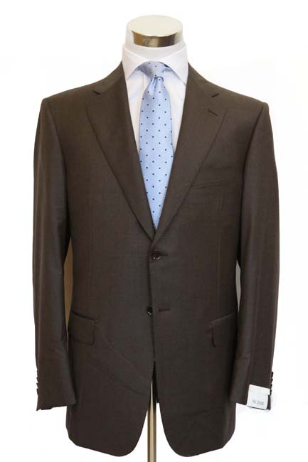 Pal Zileri Suit: 44r Damaged, Dark brown melange, 2-button, pure wool