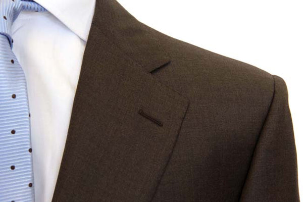 Pal Zileri Suit: 44r Damaged, Dark brown melange, 2-button, pure wool