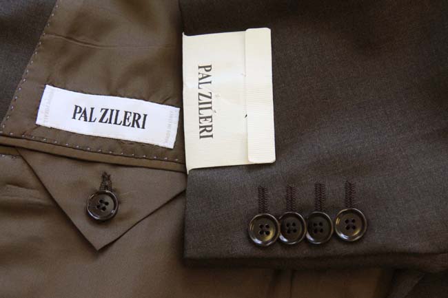 Pal Zileri Suit: 44r Damaged, Dark brown melange, 2-button, pure wool