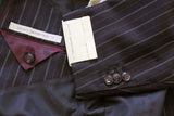 Pal Zileri Sartoriale Suit 41R/42R Dark charcoal with red/tan stripes 3-button  wool/cashmere