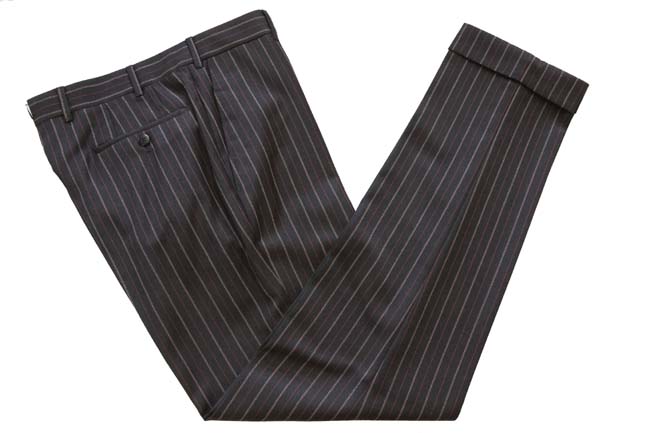 Pal Zileri Sartoriale Suit 41R/42R Dark charcoal with red/tan stripes 3-button  wool/cashmere