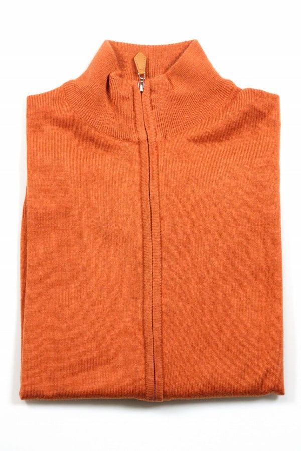 Riviera Sweater: Orange Full Zip