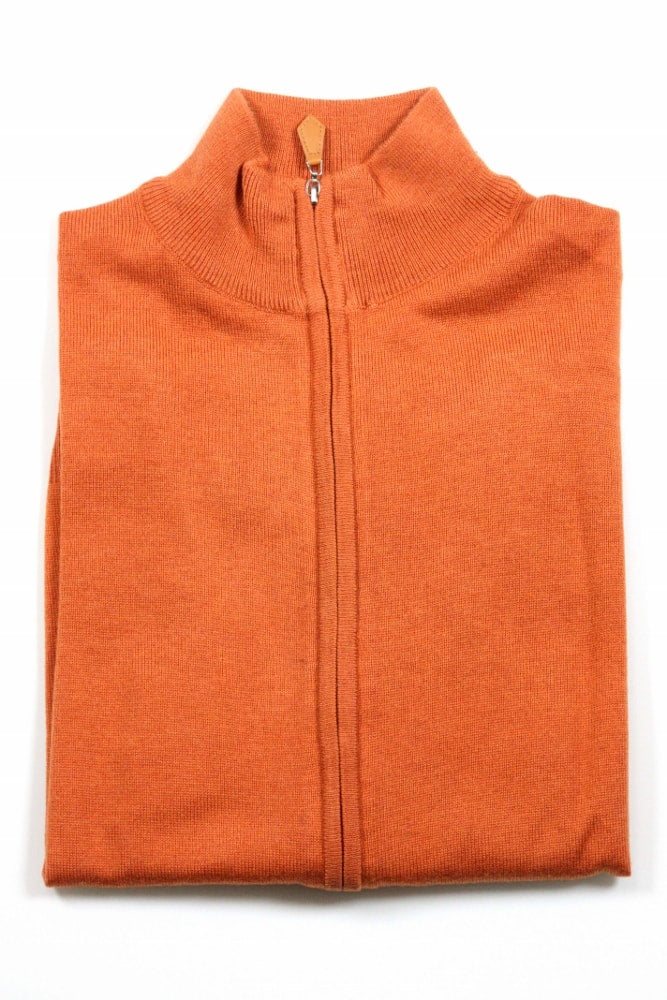 Riviera Sweater: Orange Full Zip
