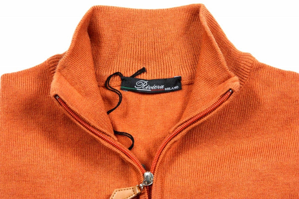 Riviera Sweater: Orange Full Zip
