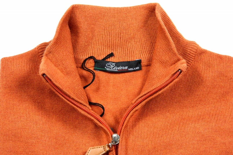 Riviera Sweater: Orange Full Zip