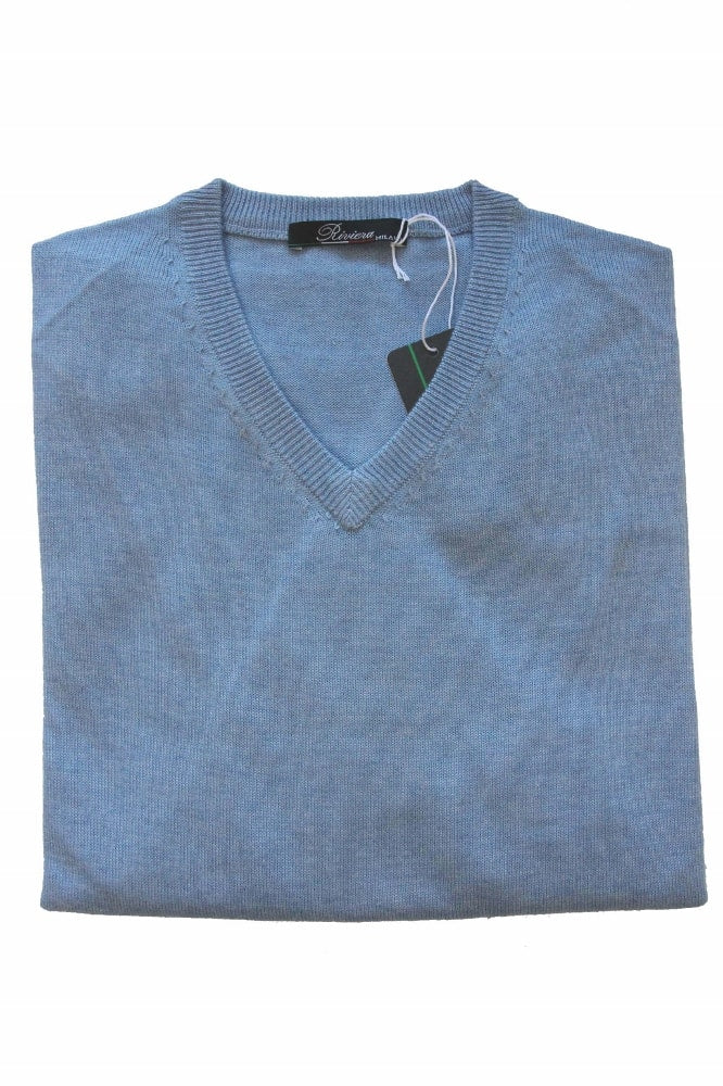 Riviera Sweater: Powder blue