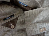 Isaia for Riviera Sport Coat: 38R Mushroom/Tan Plaid, 3-button, pure cashmere