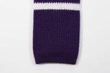 Roda Tie, Dark purple and white stripe, 2.5" wide, cashmere