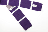 Roda Tie, Dark purple and white stripe, 2.5" wide, cashmere