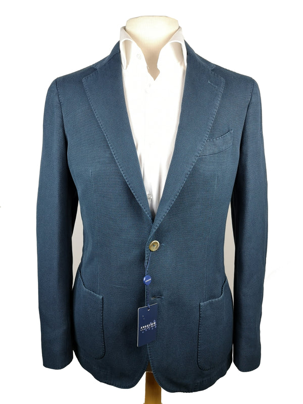 Angelico Sport Coat 36R, Teal blue-green 2-button Cotton