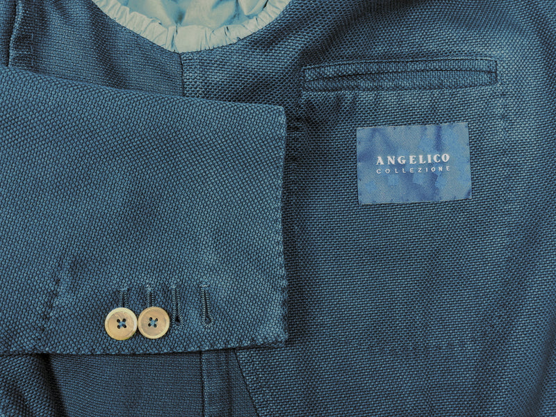 Angelico Sport Coat 38R, Teal blue-green 2-button Cotton