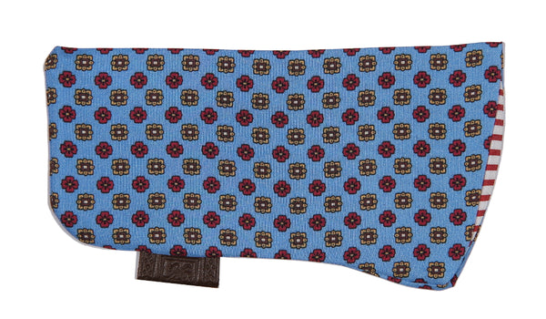 Sartorial Home Glasses Sleeve/Pochette, Sky blue geometric print Pure Silk