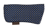 Sartorial Home Glasses Sleeve/Pochette, Navy & blue geometric print Pure Silk