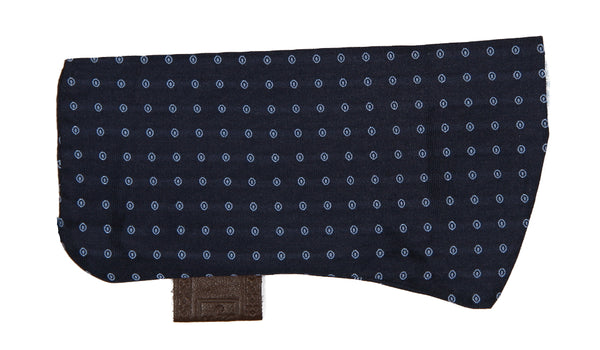 Sartorial Home Glasses Sleeve/Pochette, Navy sky bullseye dot Pure Silk