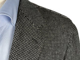 Stile Latino Sport Coat: 41R/42R, Black & white weave, 3-button, wool