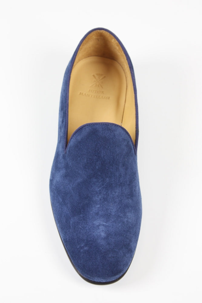 Sutor Mantellassi Shoes SALE! Blue suede slip-on loafers – eHABERDASHER