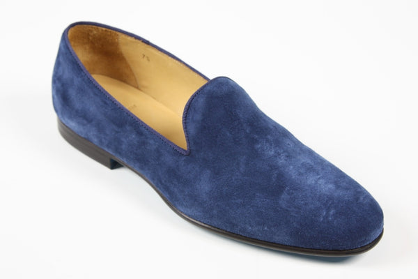 Sutor Mantellassi Shoes SALE! Blue suede slip-on loafers