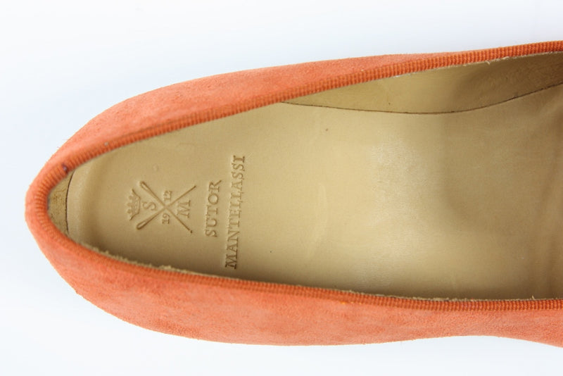 Sutor Mantellassi Shoes SALE! Soft orange suede slip-on loafers