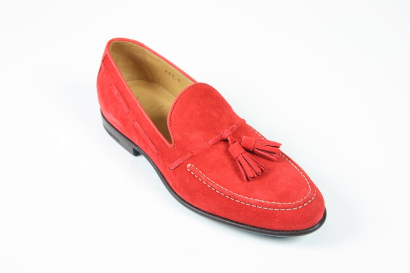 Sutor Mantellassi Shoes SALE! Soft red suede tassled loafers