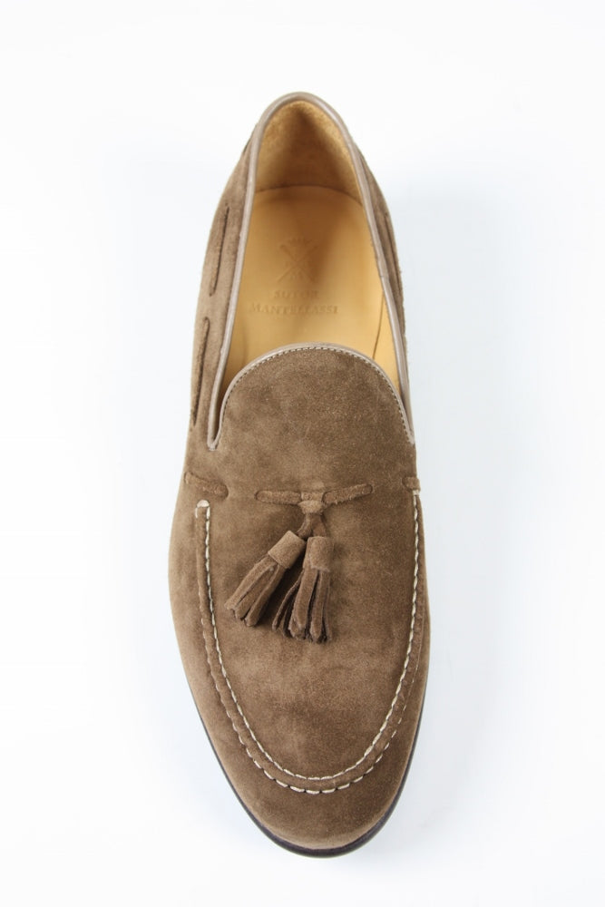 Sutor Mantellassi Shoes SALE! Mushroom suede tassled loafers