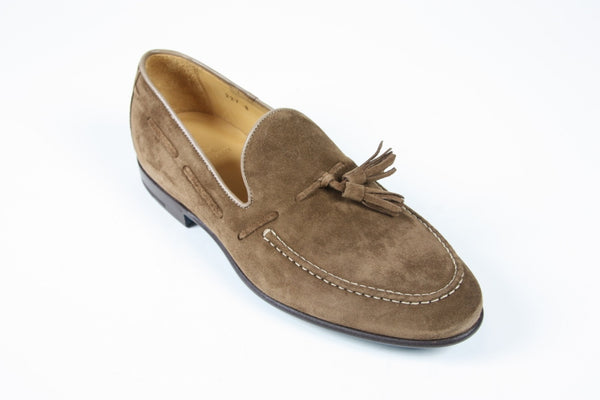 Sutor Mantellassi Shoes SALE! Mushroom suede tassled loafers