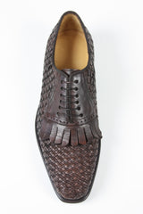 Sutor Mantellassi Shoes SALE! Dark brown lattice kilted oxford