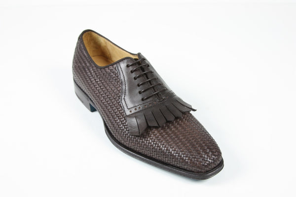 Sutor Mantellassi Shoes SALE! Dark brown basket weave kilted oxford