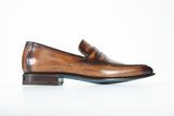 Sutor Mantellassi Shoes, Patinated brown penny loafer