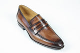 Sutor Mantellassi Shoes, Patinated brown penny loafer