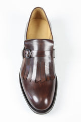 Sutor Mantellassi Shoes SALE! Brown basket weave kilted monk strap