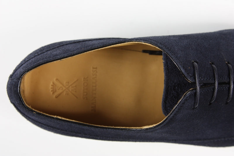 Sutor Mantellassi Shoes, Navy suede wingtip oxfords