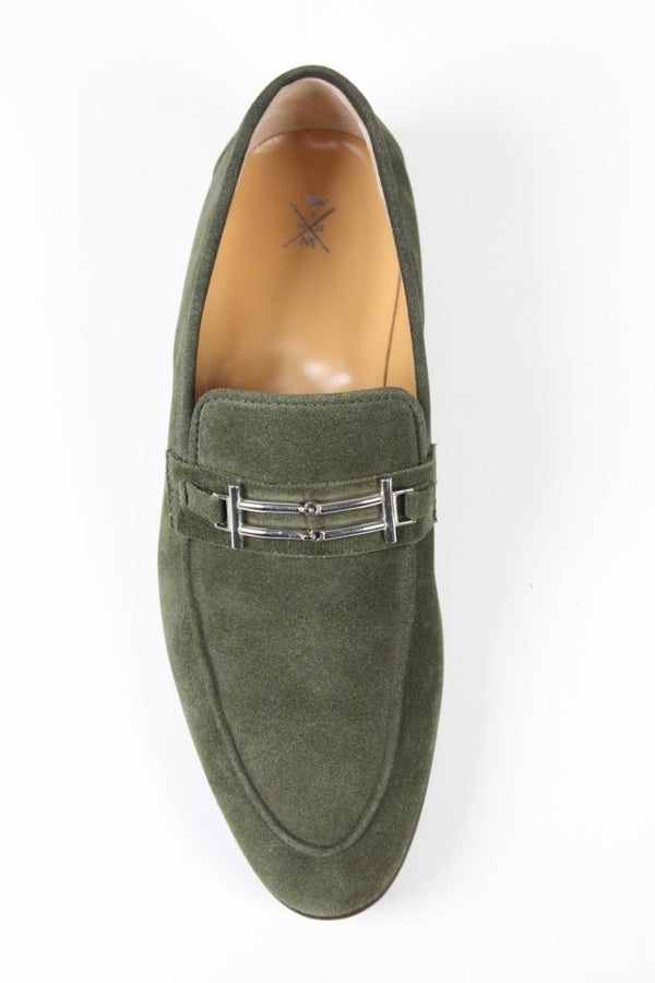 Sutor Mantellassi Shoes SALE! Dark sage green buckle loafers