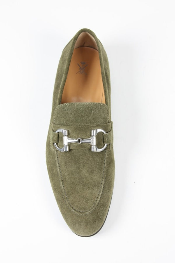 Sutor Mantellassi Shoes: 7 UK / 8 US, Dark sage green horse bit loafer