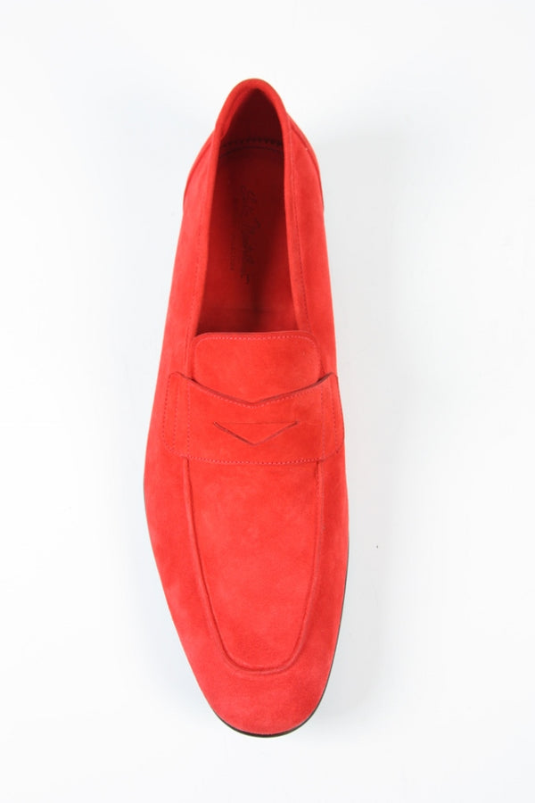 Sutor Mantellassi Shoes SALE! Soft red unlined suede loafers