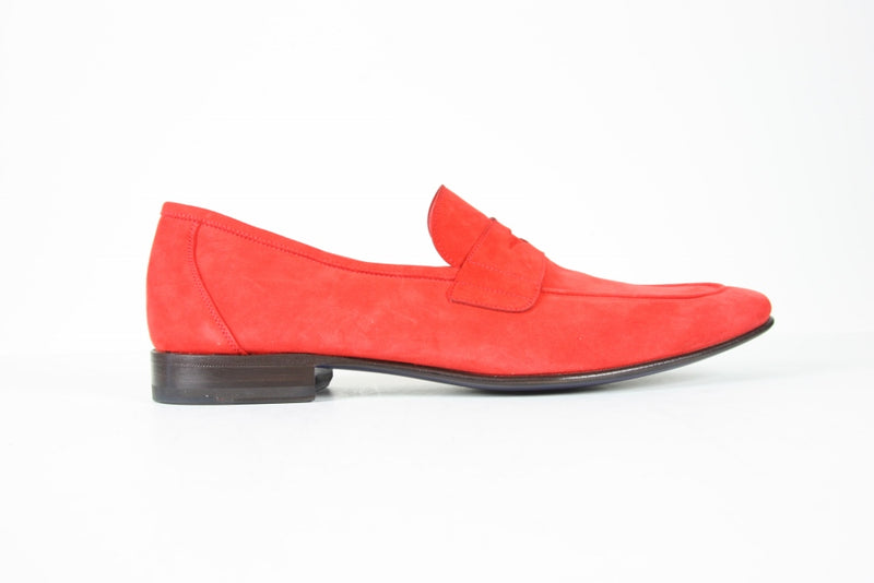 Sutor Mantellassi Shoes SALE! Soft red unlined suede loafers