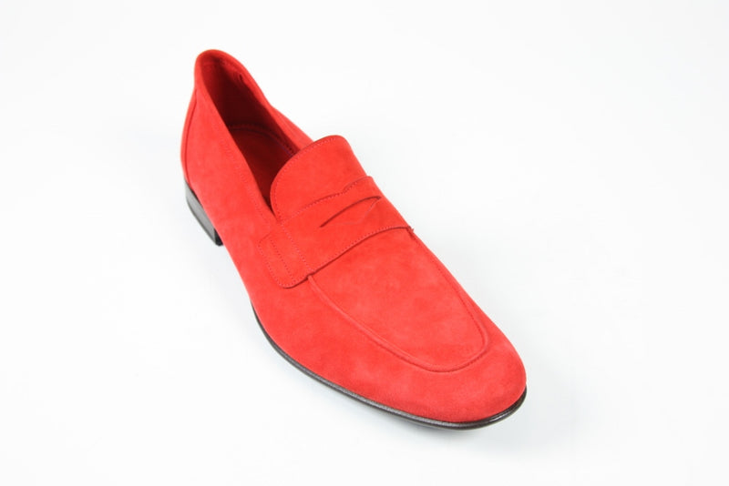 Sutor Mantellassi Shoes SALE! Soft red unlined suede loafers