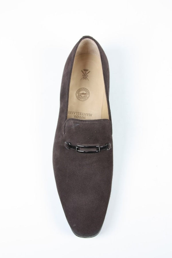 Sutor Mantellassi Shoes SALE! Dark brown suede buckle loafer