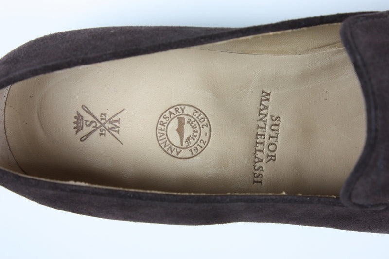 Sutor Mantellassi Shoes SALE! Dark brown suede buckle loafer
