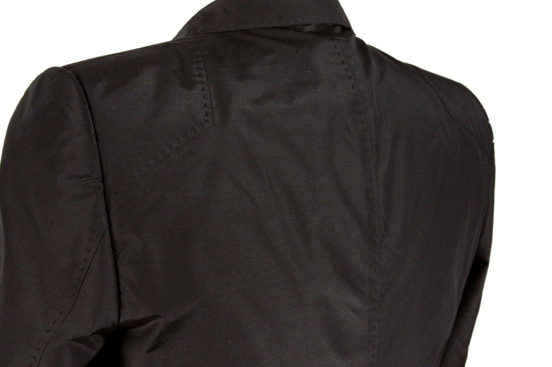 Smalto Suit: 38R, Black, 2-button, silk/wool