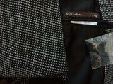 Stile Latino Sport Coat: 41R/42R, Black & white weave, 2-button, wool