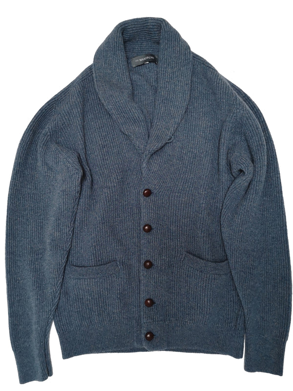 The Wardrobe Sweater Jeans Blue Shawl collar cardigan Pure camelhair