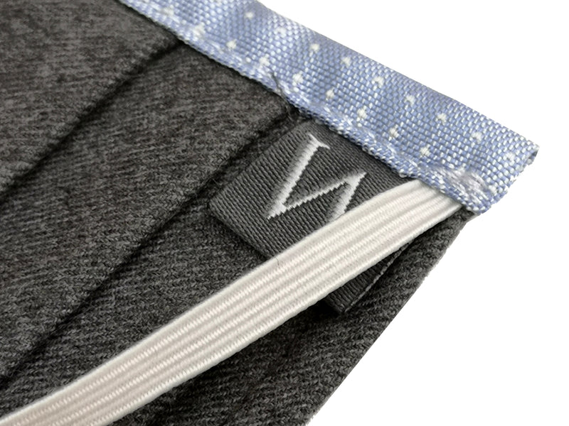 The Wardrobe Sartorial Face Mask, Mid grey Wool/Silk/Cotton