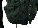 The Wardrobe Sweater Bottle Green Shawl collar cardigan Pure camelhair