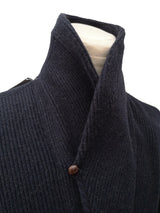 The Wardrobe Sweater Navy Blue Shawl collar cardigan Pure camelhair