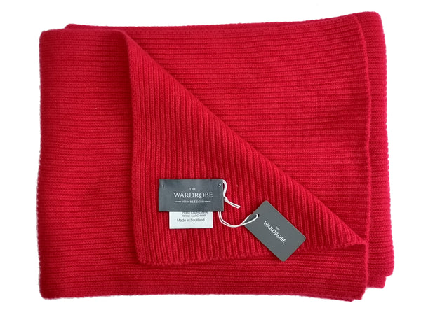 The Wardrobe Scarf Cardinal Red Pure knitted cashmere PRE-ORDER